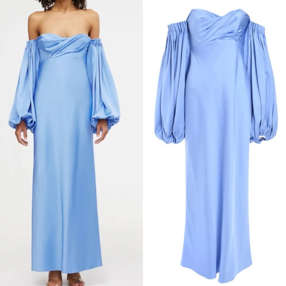 Significant Other Danika Satin Duchess Maxi Dress in Bluebell Size 4 - Picture 4 of 16